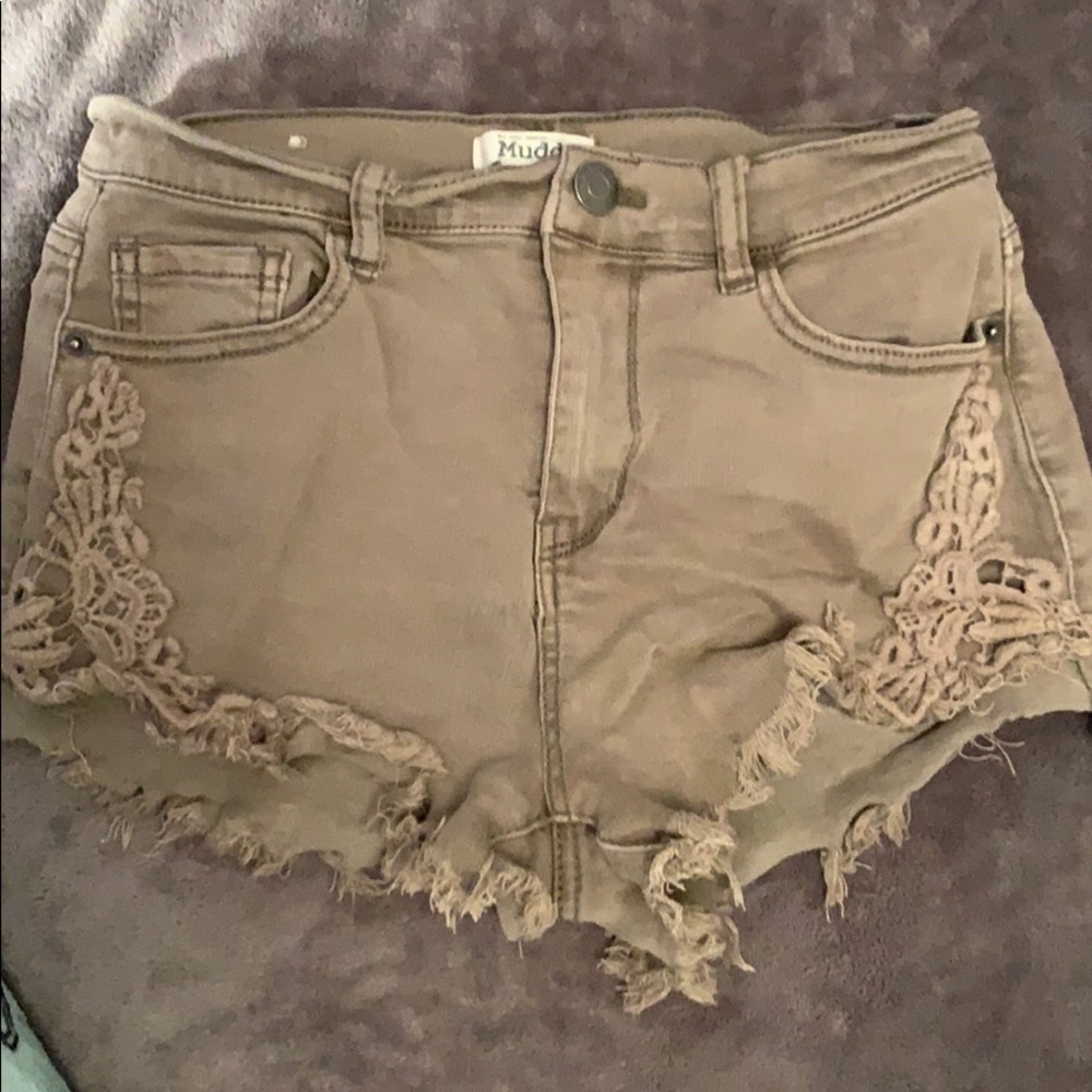 army green shorts